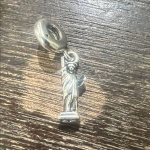 PANDORA Rare 925 Sterling Silver NYC Statue of Liberty Charm Bracelet Pendant